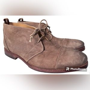 J. Shoes Torre Brown Brush Distressed Suede Chukka Ankle Boots